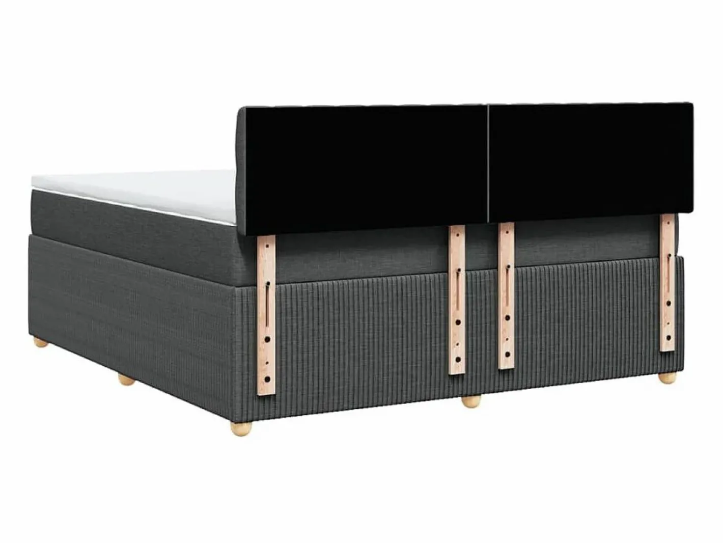 Cama box spring con colchón tela oscuro 180x200 cm^Clicnbuy Discount