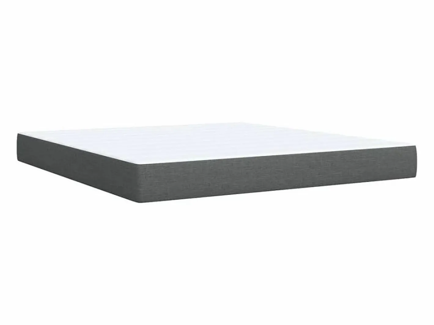 Cama box spring con colchón tela oscuro 180x200 cm^Clicnbuy Discount