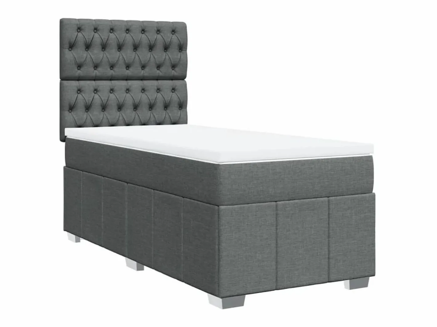Cama box spring con colchón tela oscuro 90x190 cm^Clicnbuy Sale