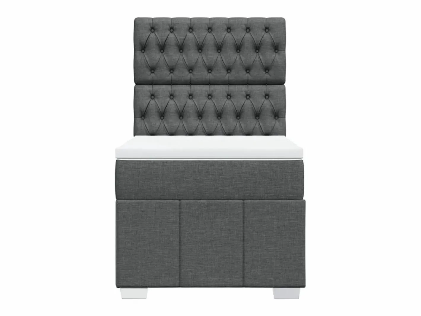 Cama box spring con colchón tela oscuro 90x190 cm^Clicnbuy Sale