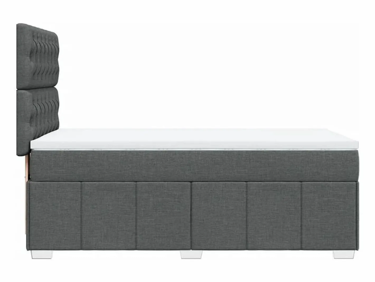 Cama box spring con colchón tela oscuro 90x190 cm^Clicnbuy Sale