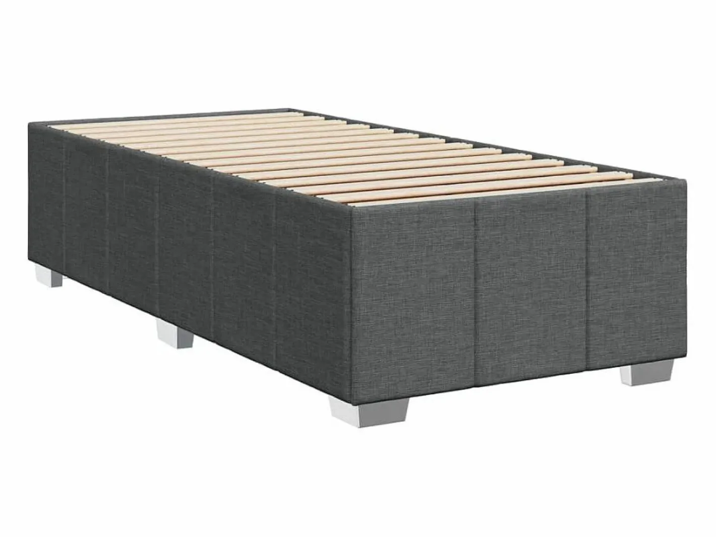 Cama box spring con colchón tela oscuro 90x190 cm^Clicnbuy Sale