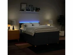 Clicnbuy Cama box spring con colchón tela 160x200 cm Azul New
