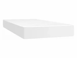 Clicnbuy Somier Tapizado|Cama box spring con colchón cuero sintético blanco 120x190 cm