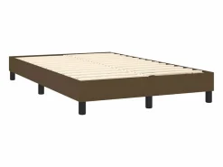 Clicnbuy Cama box spring con colchón y LED tela marrón oscuro 120x190 cm Hot