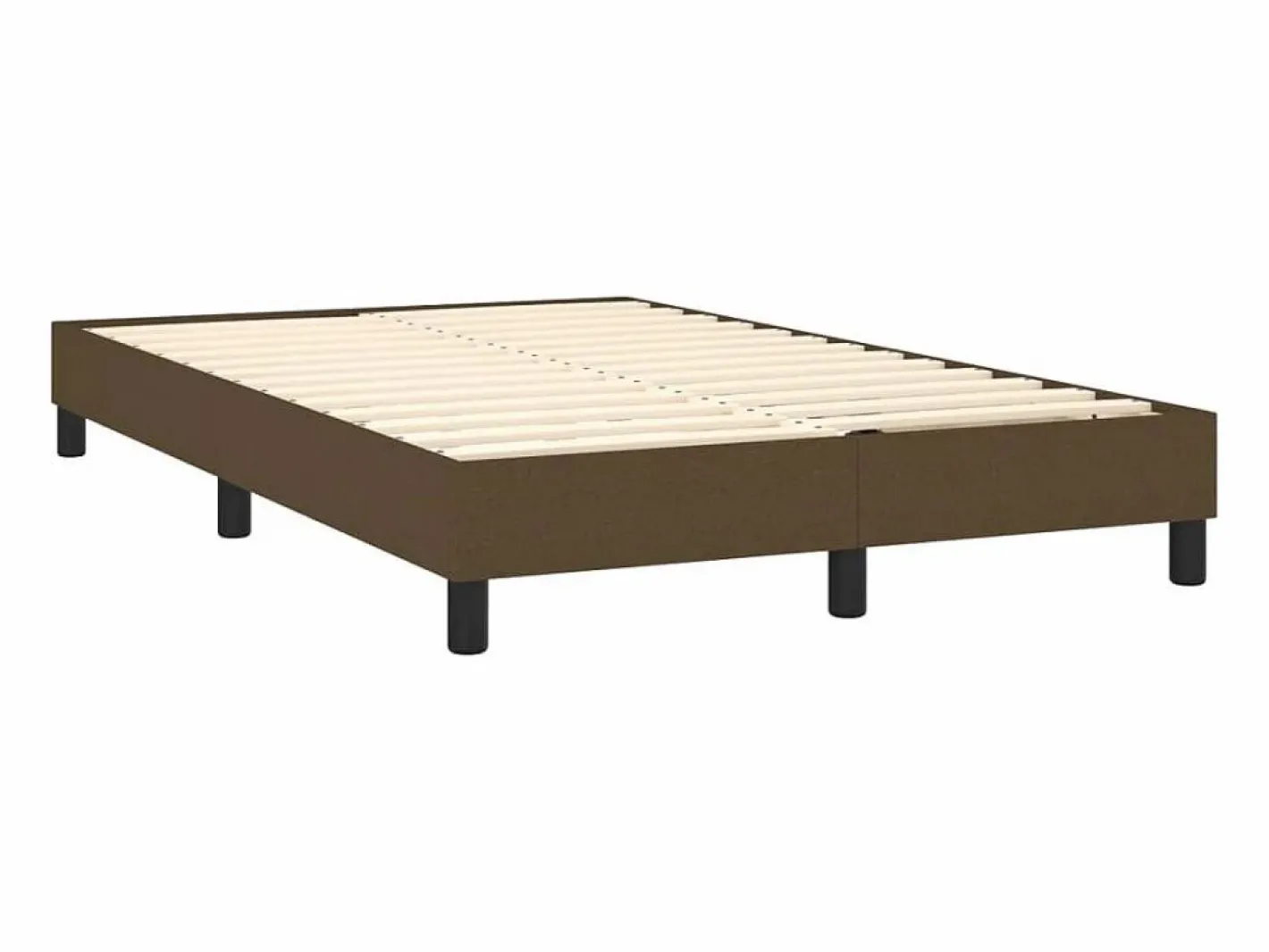 Clicnbuy Cama box spring con colchón y LED tela marrón oscuro 120x190 cm Hot