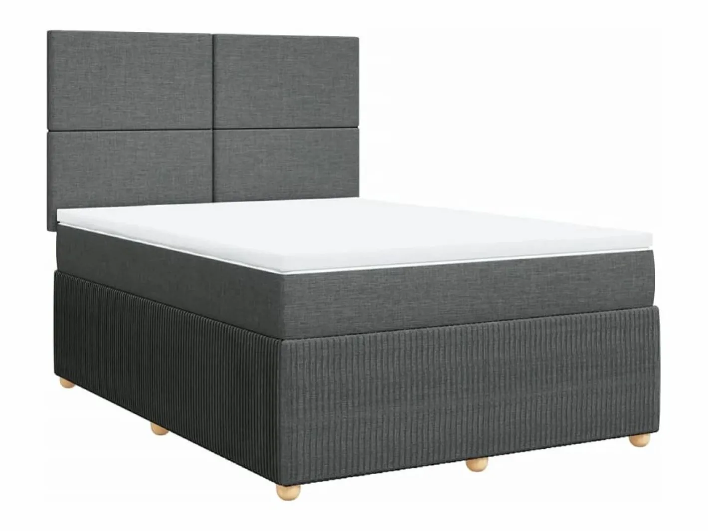 Clicnbuy Somier - 160X200Cm|Cama box spring con colchón tela oscuro 160x200 cm