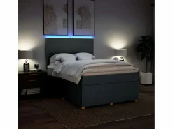 Clicnbuy Somier - 160X200Cm|Cama box spring con colchón tela oscuro 160x200 cm