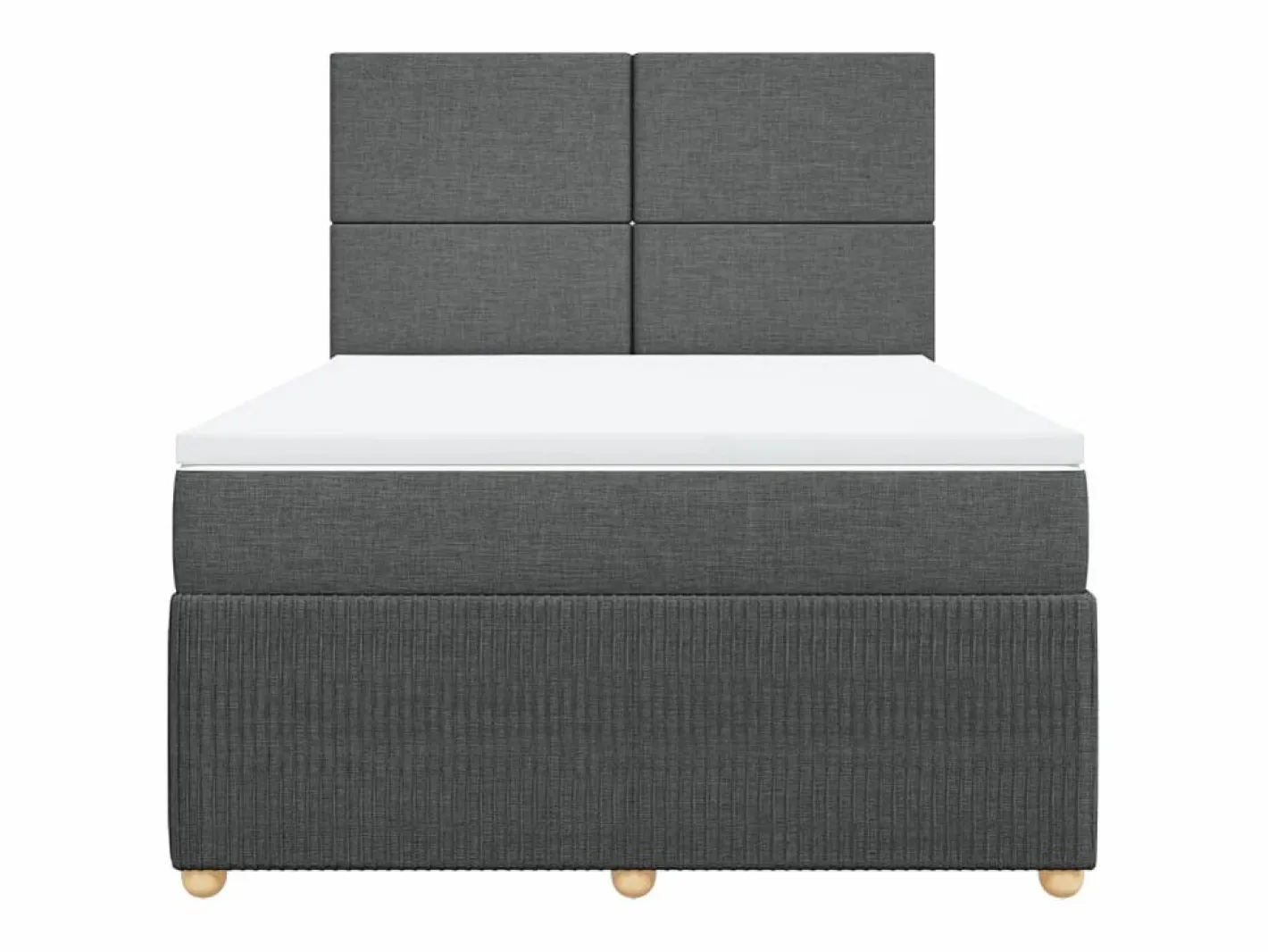 Clicnbuy Somier - 160X200Cm|Cama box spring con colchón tela oscuro 160x200 cm