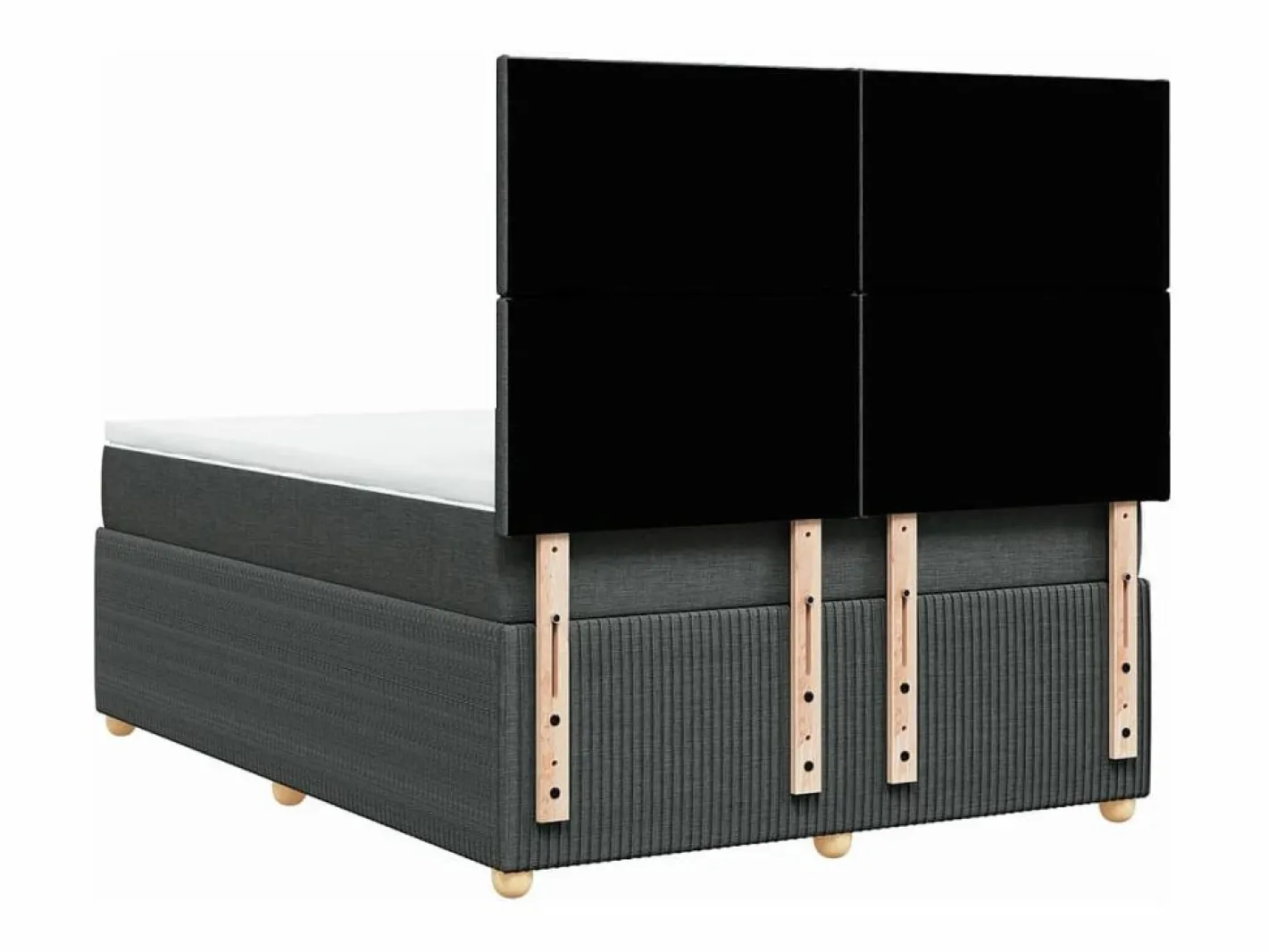 Clicnbuy Somier - 160X200Cm|Cama box spring con colchón tela oscuro 160x200 cm