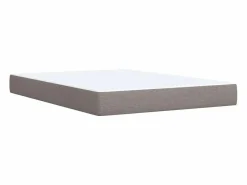 Cama box spring con colchón tela gris taupe 160x200 cm^Clicnbuy Clearance