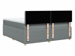 Clicnbuy Somier - 180X200Cm|Cama box spring con colchón tela claro 180x200 cm