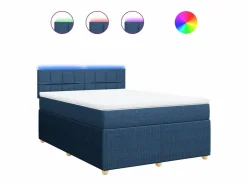 Cama box spring con colchón tela 160x200 cm^Clicnbuy New