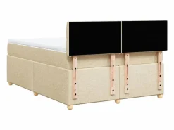 Clicnbuy Cama box spring con colchón tela color 160x200 cm Crema Outlet