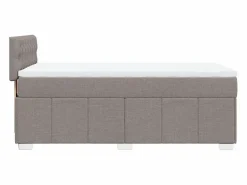 Clicnbuy Cama box spring con colchón tela gris taupe 90x190 cm Topo Clearance