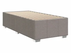 Clicnbuy Cama box spring con colchón tela gris taupe 90x190 cm Topo Clearance