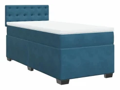 Cama box spring con colchón terciopelo oscuro 80x200 cm ES869750 Azul Clearance