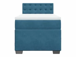 Cama box spring con colchón terciopelo oscuro 80x200 cm ES869750 Azul Clearance