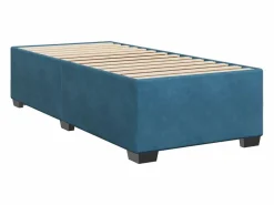 Cama box spring con colchón terciopelo oscuro 80x200 cm ES869750 Azul Clearance
