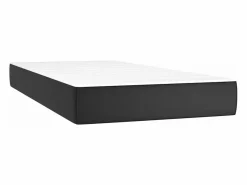 Cama box spring y colchón LED cuero sintético negro 90x190 cm^Clicnbuy Best