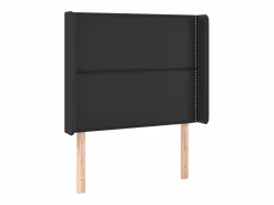 Clicnbuy Somier - 90X190Cm|Cama box spring y colchón LED cuero sintético negro 90x190 cm