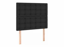 Clicnbuy Cama box spring y colchón LED cuero sintético negro 90x190 cm Outlet