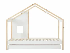 Vente-unique Cama Montessori|Cama Infantil|Cama cabaña 90 x 190 cm con cajón en pino y mdf y natural + colchón - RINELYA