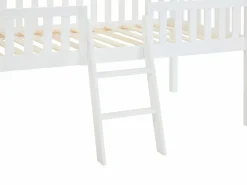 Vente-unique Cama cabaña altura media 90 x 190 cm en pino color + colchón - NALENY Blanco Best