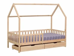 Happy Garden Cama Montessori|Cama cabaña de madera con cajones para niños MARCEAU 190x90cm