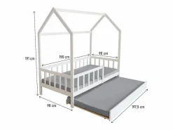 Habitat et jardin Cama Montessori|Cama cabaña infantil "Paloma" con cajón - 90 x 190 cm -