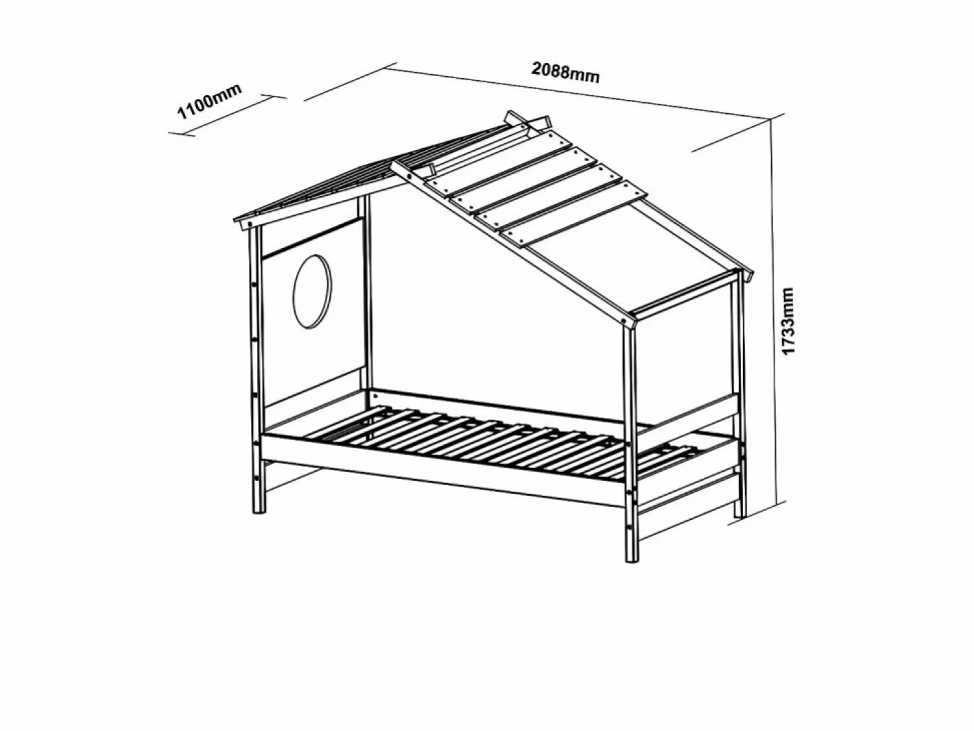 Cama Montessori|Cama Nido|Cama cabaña madera 90x190cm