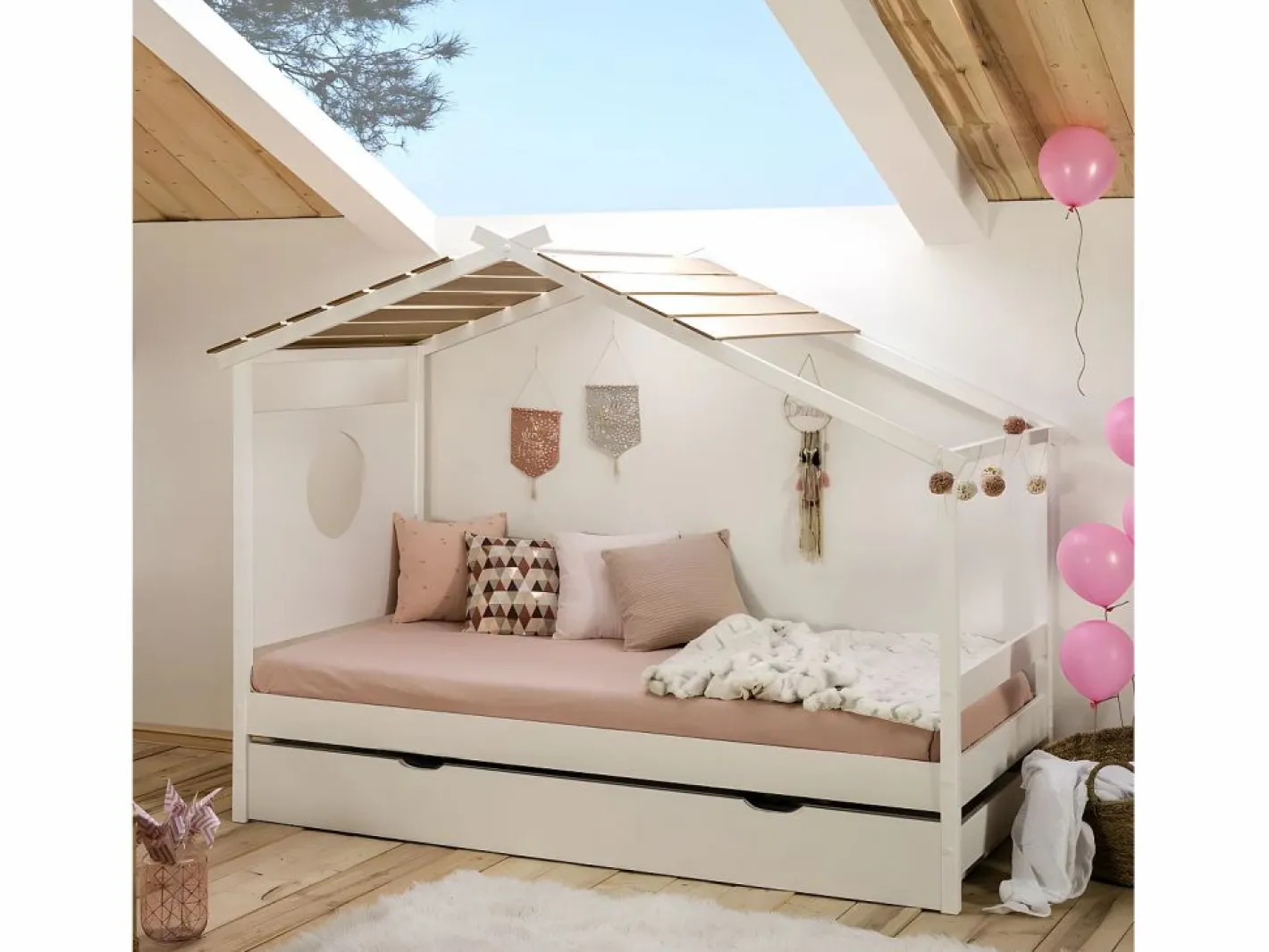 Cama Montessori|Cama Nido|Cama cabaña madera 90x190cm