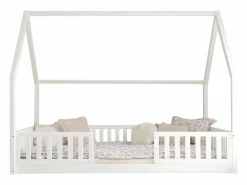 Cama cabaña 140x200 con barandillas y somier patas de 1 cm Daisy^Petits-Meubles Clearance