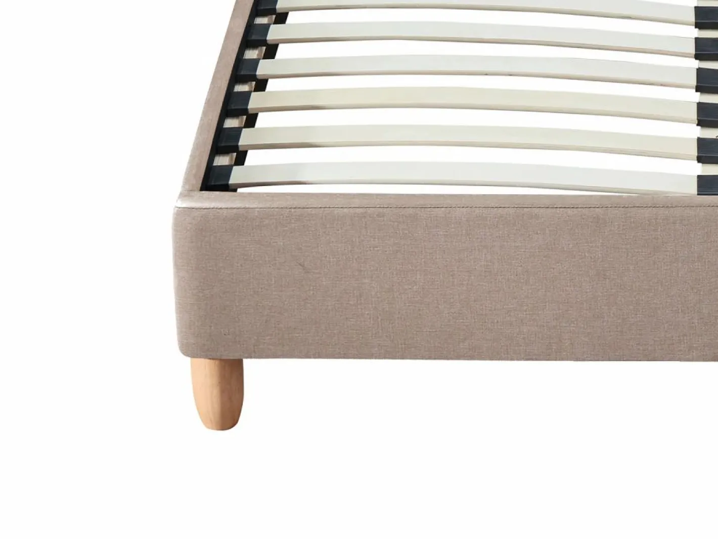 Vente-unique Cama cabecero capitoné Tela beige 140 x 190 cm ELIDE Crema Online