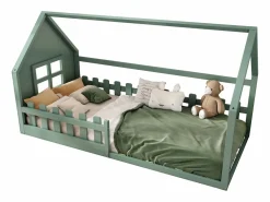 Cama cabina 90 x 200 cm, cama infantil con ventana, Madera de pino, Somier de láminas,^Merax Online
