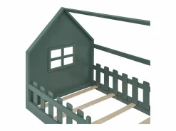 Cama cabina 90 x 200 cm, cama infantil con ventana, Madera de pino, Somier de láminas,^Merax Online