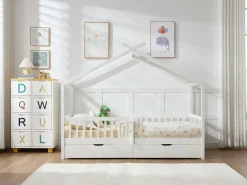 Cama cabina 90 x 190 cm con cajones de pino y MDF en color - KIRALIO^Vente-unique Clearance