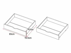 Cama cabina 90 x 190 cm con cajones de pino y MDF en color - KIRALIO^Vente-unique Clearance
