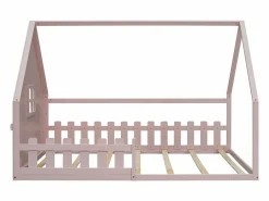 Cama cabina 140 x 200 cm con ventana - Madera de pino + MDF - Somier de láminas incluido -^Merax Discount
