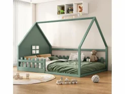 Cama cabina 140 x 200 cm con ventana - Madera de pino + MDF - Somier de láminas incluido -^Merax Clearance