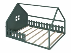 Cama cabina 140 x 200 cm con ventana - Madera de pino + MDF - Somier de láminas incluido -^Merax Clearance