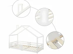 Cama cabina con rejilla protectora - 90x200cm - madera maciza -^ModernLuxe New