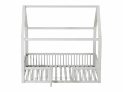 Merax Mueble De Bebé|Cama cabina para niños o bebés - 140 x 200 cm - barreras y puerta - somier incluido - madera blanca