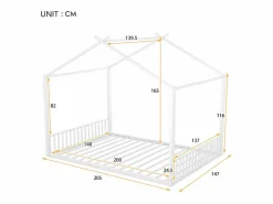ModernLuxe Cama cabina 140x200 cm - estructura de hierro - Blanco Sale