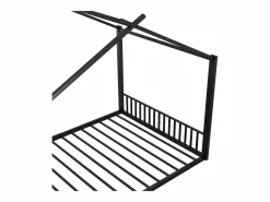 ModernLuxe Cama cabina 140x200 cm - estructura de hierro - Negro Best