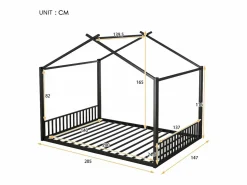 ModernLuxe Cama cabina 140x200 cm - estructura de hierro - Negro Best