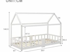 Cama cabina 90x200 cm de madera maciza - con pizarra -^ModernLuxe Hot