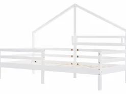 ModernLuxe Cama cabina 90x200cm de madera maciza - con estantes - Blanco Online