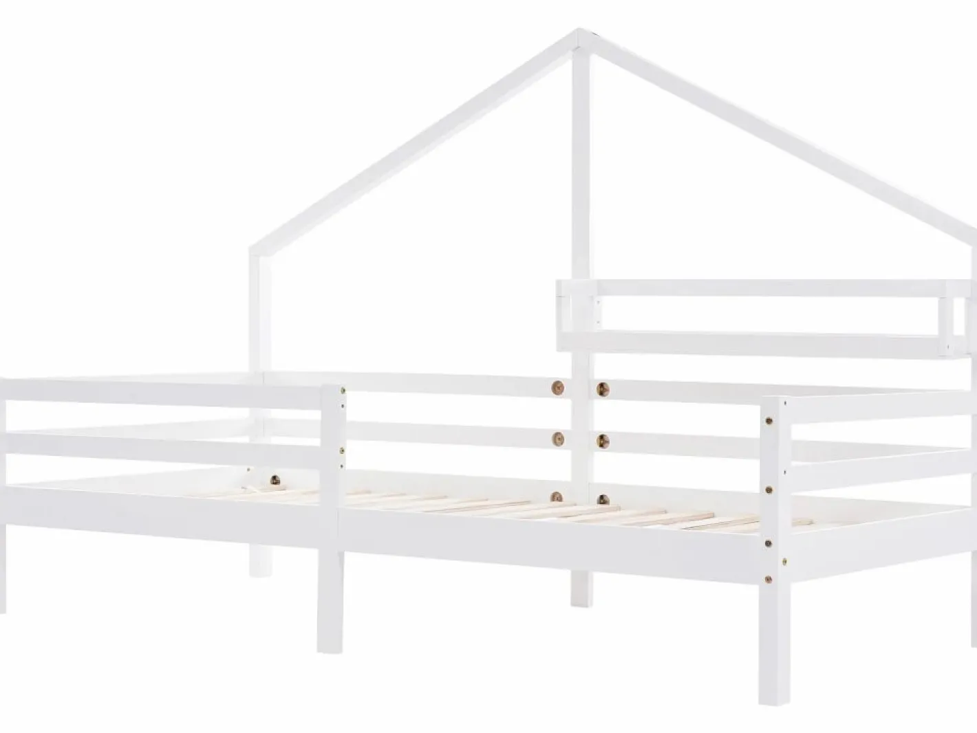 ModernLuxe Cama cabina 90x200cm de madera maciza - con estantes - Blanco Online