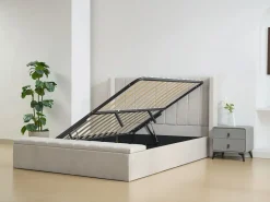 Cama canapé 180 x 200 cm con bancada en tela color - DOUINO^Vente-unique Best